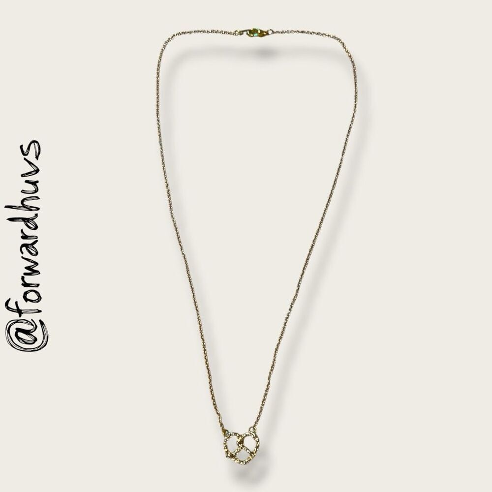 Gold Tone Necklace – 16” Chain with Pretzel Pendant - Picture 5 of 5